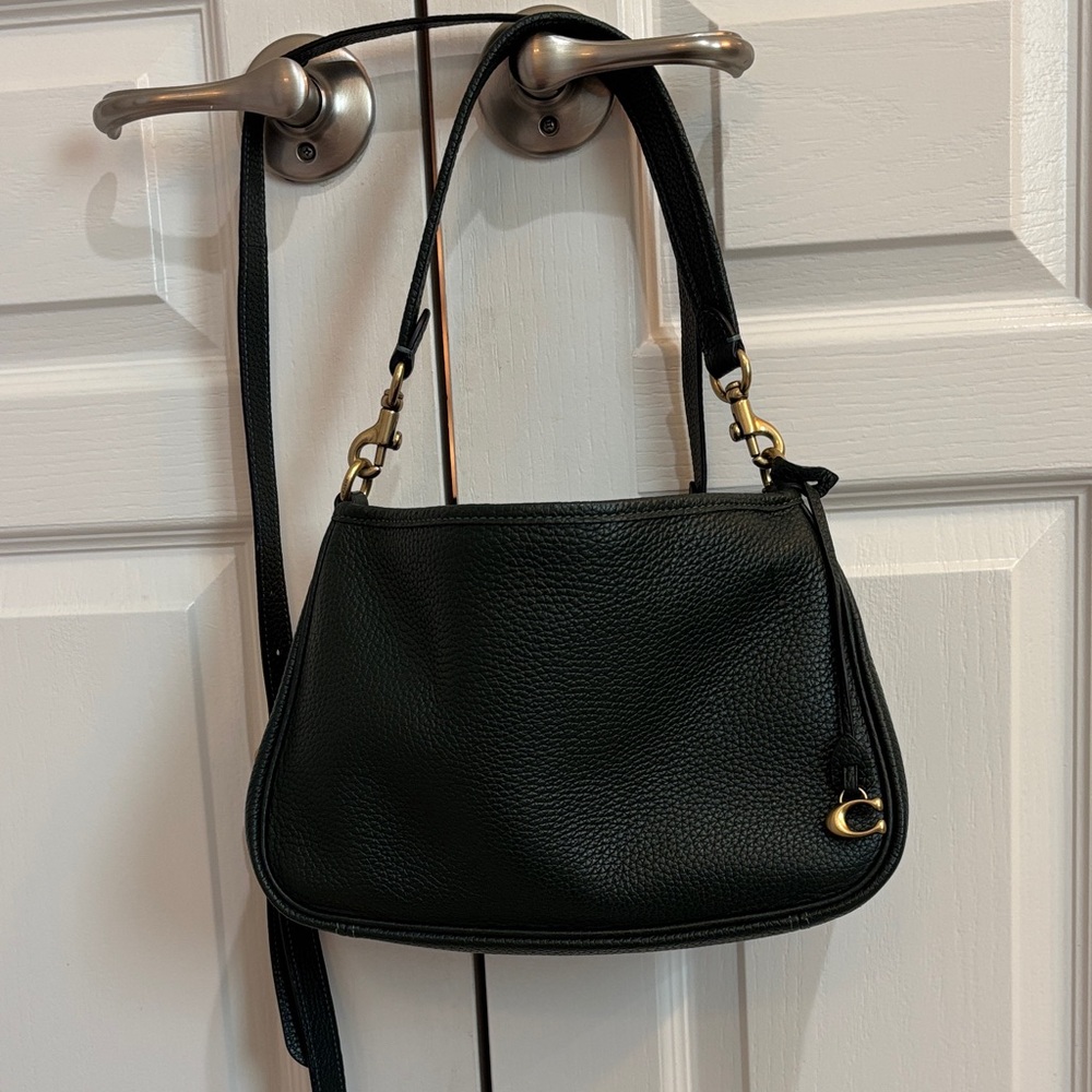 Coach dark forest green  Cary Pebbled Leather Crossbody Bag